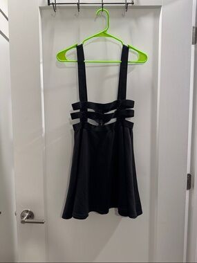 Black Strappy Suspender Skater Dress